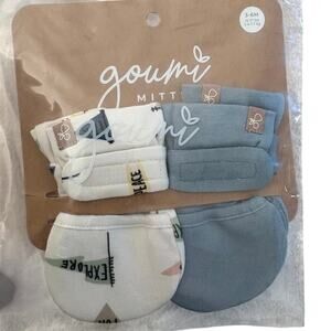 goumi kids Viscose from Bamboo Cotton Anti-Scratch Stay-On Mitts 2 pack 3–6M NWT